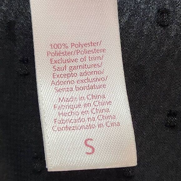 Oscar De La Renta Pink Label sheer black dotted robe puff sleeve wrap small - Picture 6 of 6